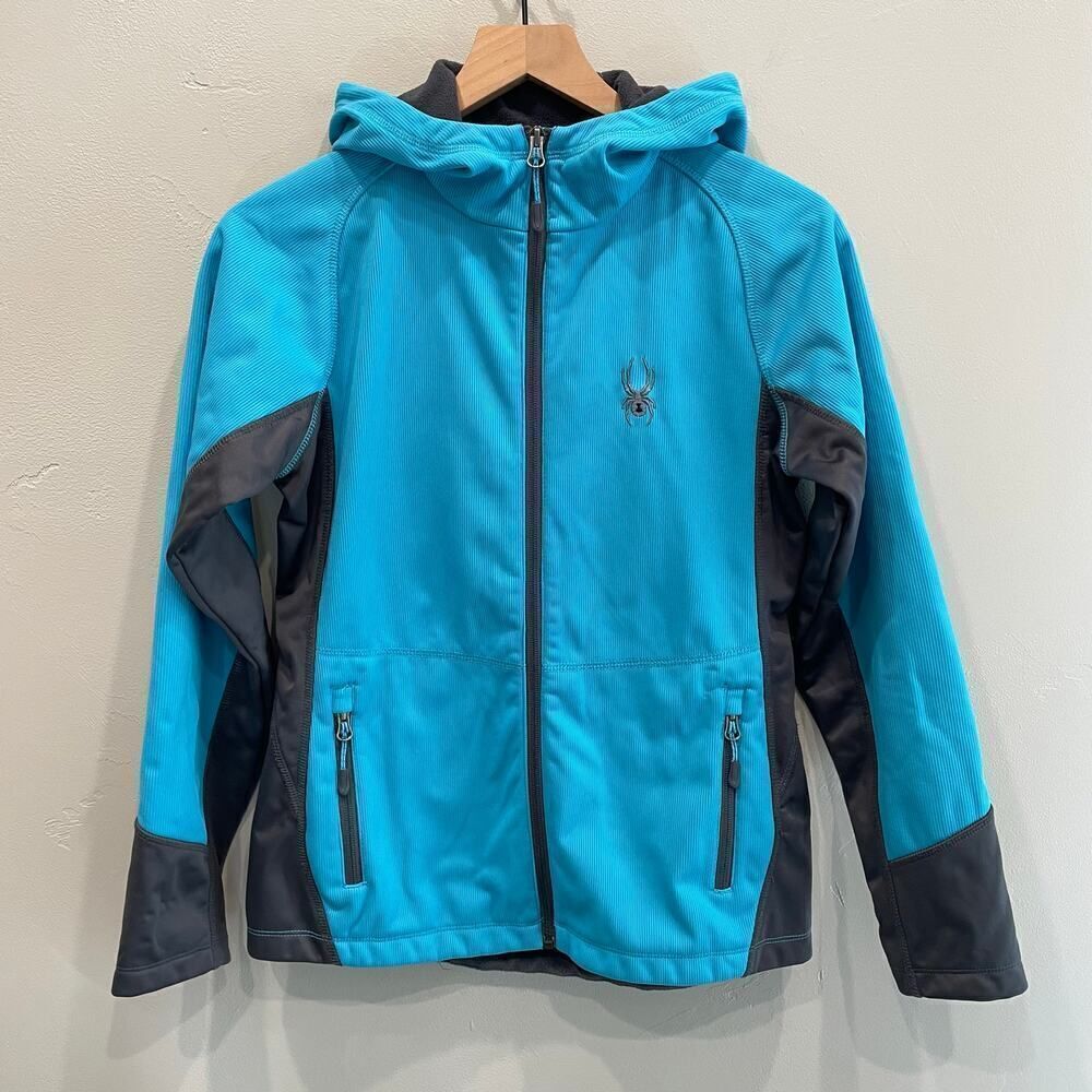 Spyder Women’s Blue Dark Grey Windstopper Hooded Jacket - Size: XS